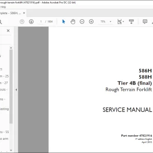 Case 586H 588H Tier 4B (final) Rough Terrain Forklift Service Manual 47821916 - PDF DOWNLOAD