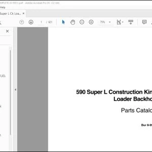 Case 590 Super L Construction King Loader Backhoe Parts Catalog Manual 8-9951 - PDF DOWNLOAD