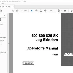 Case 600-800-825 SK Log Skidders Operator's Manual 9-3053 - PDF DOWNLOAD