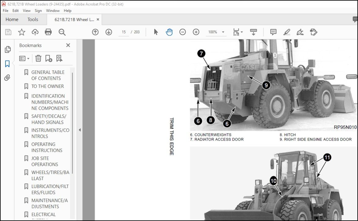 Case 621B-721B Loader Operators Manual 9-24435 - PDF DOWNLOAD ...