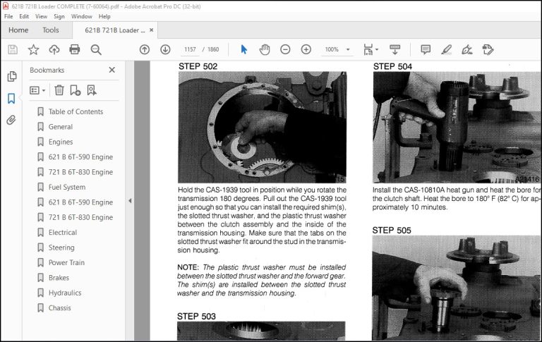 Case 621B 721B Loader Service Manual 7-60064 - PDF DOWNLOAD ...