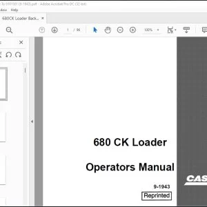 Case 680 CK Loader Operators Manual 9-1943 - PDF DOWNLOAD
