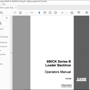 Case 680CK Series B Loader Backhoe Operators Manual 9-2124 - PDF DOWNLOAD
