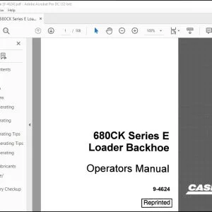 Case 680CK Series E Loader Backhoe Operators Manual 9-4624 - PDF DOWNLOAD