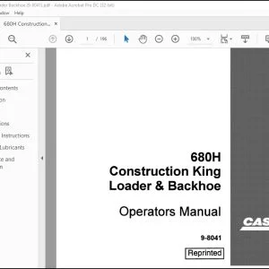 Case 680H Construction King Loader & Backhoe Operators Manual 9-8041 - PDF DOWNLOAD