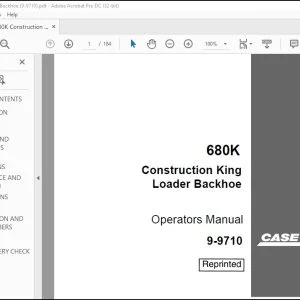 Case 680K Construction King Loader Backhoe Operators Manual 9-9710 - PDF DOWNLOAD