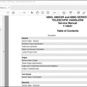 Case 686G 686GXR & 688G Series 2 Telescopic Handlers Service Manual 7-16041 - PDF DOWNLOAD