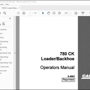 Case 780 CK Loader Backhoe Operators Manual 9-4963 - PDF DOWNLOAD