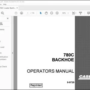 Case 780C Backhoe Operators Manual 9-9720 - PDF DOWNLOAD