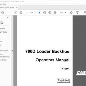 Case 780D Loader Backhoe Operators Manual 9-12801 - PDF DOWNLOAD