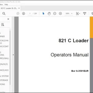 Case 821 C Loader Operators Manual 6-3591EUR - PDF DOWNLOAD