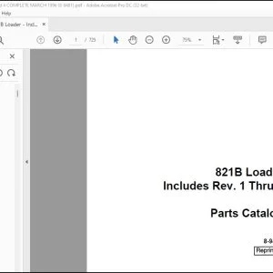 Case 821B Loader Parts Catalog Manual 8-9481 - PDF DOWNLOAD