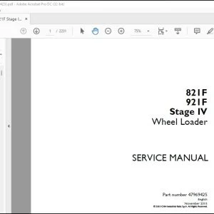 Case 821F 921F Stage IV Wheel Loader Service Manual 47969425 - PDF DOWNLOAD
