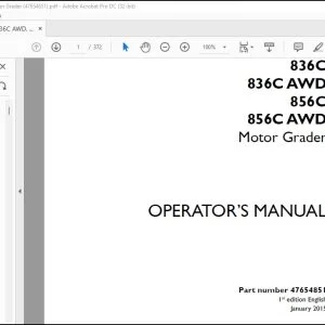 Case 836C 836C AWD 856C 856C AWD Motor Grader Operator's Manual 47654851 - PDF DOWNLOAD
