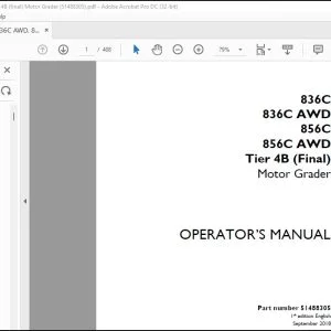 Case 836C 836C AWD 856C 856C AWD Tier 4B (Final) Motor Grader Operator's Manual 51488305 - PDF DOWNLOAD