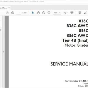 Case 836C 836C AWD 856C 856C AWD Tier 4B (final) Motor Grader Service Manual 51543578 - PDF DOWNLOAD