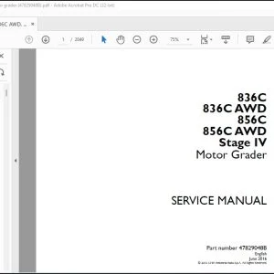 Case 836C 836C AWD 856C856C AWD Stage IV Motor Graders Service Manual 47829048B - PDF DOWNLOAD