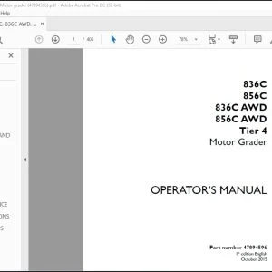 Case 836C 856C 836C AWD 856C AWD Tier 4 Motor Grader Operator's Manual 47894596 - PDF DOWNLOAD