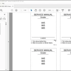 Case 845 865 885 Grader Service Manual 6-46503 - PDF DOWNLOAD