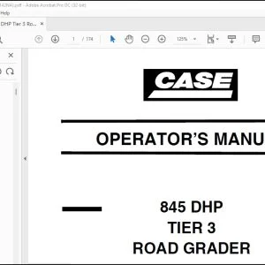 Case 845 DHP TIER 3 Road Grader Operator's Manual 87612142 - PDF DOWNLOAD