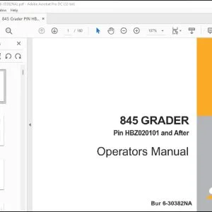 Case 845 Graders Operators Manual 6-30382 - PDF DOWNLOAD