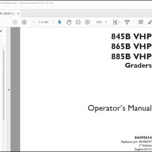 Case 845B VHP 865B VHP 885B VHP Graders Operator's Manual 84498434 - PDF DOWNLOAD