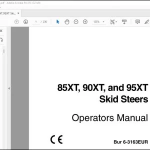 Case 85XT 90XT & 95XT Skid Steers Operators Manual 6-3163EUR - PDF DOWNLOAD
