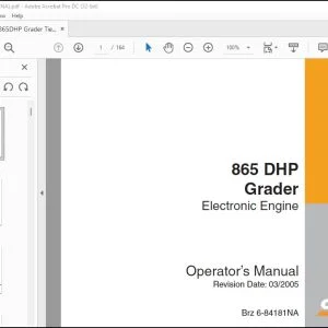Case 865 DHP Grader Electronic Engine Operator's Manual 6-84181 - PDF DOWNLOAD