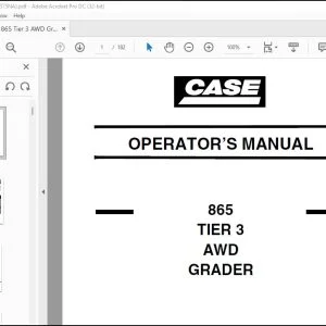 Case 865 TIER 3 AWD GRADER Operator's Manual 87729375 - PDF DOWNLOAD