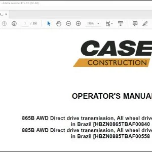 Case 865B AWD 885B AWD Motor Grader Operator's Manual 48174276 - PDF DOWNLOAD