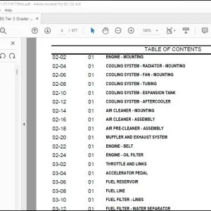 Case 885 Motor Grader Tier 3 Parts Catalog Manual - PDF DOWNLOAD