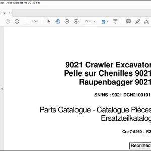 Case 9021 Crawler Excavator Parts Catalogue Manual 7-5260 - PDF DOWNLOAD