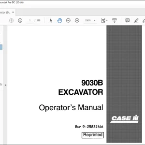 Case 9030B Excavator Operator's Manual 9-25831 - PDF DOWNLOAD