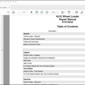 Case 921E Wheel Loader Repair Manual 87551885A - PDF DOWNLOAD