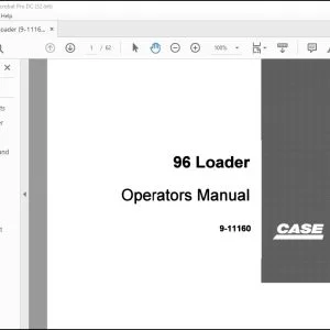 Case 96 Loader Operators Manual 9-11160 - PDF DOWNLOAD
