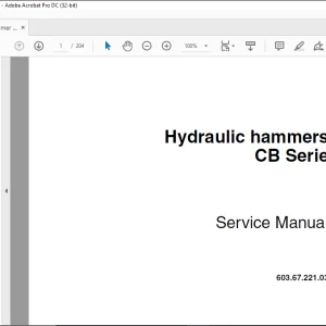 Case CB Serie Hydraulic Hammers Service Manual 603.67.221.03 - PDF DOWNLOAD