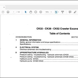 Case CK32 CK38 CK52 Crawler Excavators Service Manual - PDF DOWNLOAD