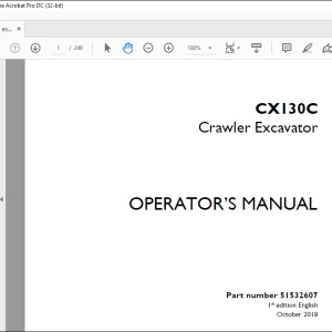 Case CX130C Crawler Excavator Operator's Manual 51532607 - PDF DOWNLOAD