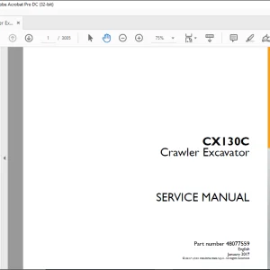 Case CX130C Crawler Excavator Service Manual 48077559 - PDF DOWNLOAD