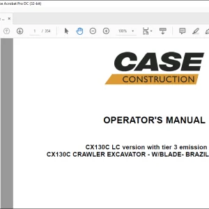 Case CX130C Hydraulic Excavator Operator's Manual 48044548 - PDF DOWNLOAD