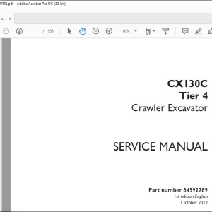 CASE CX130C Tier 4 Crawler Excavator Service manual 84592789 PDF File Download