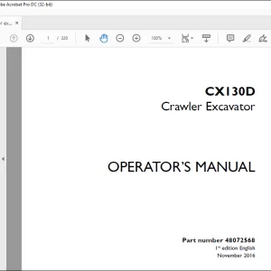 Case CX130D Crawler Excavator Operator's Manual 48072568 - PDF DOWNLOAD