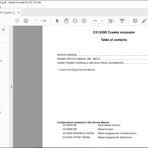 Case CX135SR Crawler Excavator Service Manual - PDF DOWNLOAD