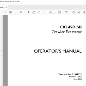 Case CX145D SR Crawler Excavator Operator's Manual 51449179 - PDF DOWNLOAD