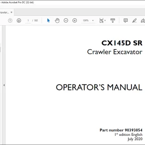Case CX145D SR Crawler Excavator Operator's Manual 90393854 - PDF DOWNLOAD