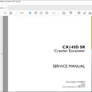Case CX145D SR Crawler Excavator Service Manual 51458637 - PDF DOWNLOAD