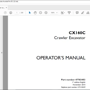 Case CX160C Crawler Excavator Operator's Manual 47783453 - PDF DOWNLOAD