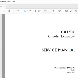 Case CX160C Crawler Excavator Service Manual 47795403 - PDF DOWNLOAD