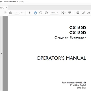 Case CX160D CX180D Crawler Excavator Operator's Manual 90335356 - PDF DOWNLOAD