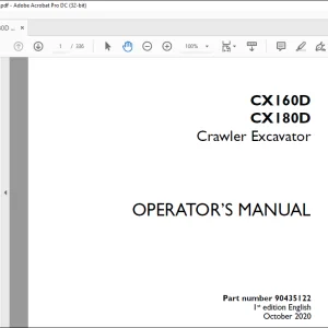 Case CX160D CX180D Crawler Excavator Operator's Manual 90435122 - PDF DOWNLOAD